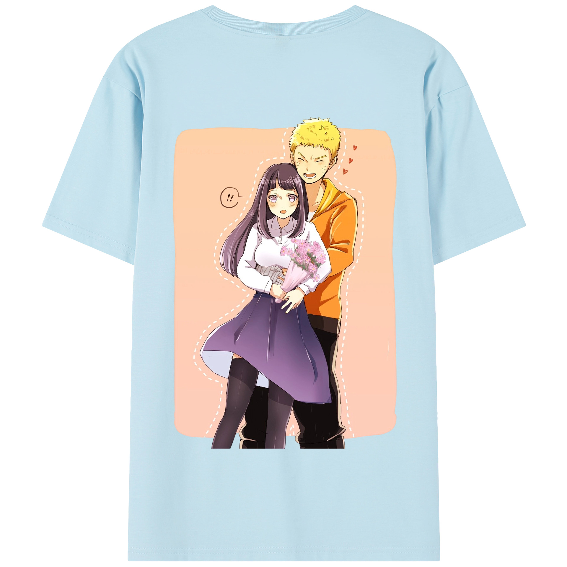 （画像用） NARUTO -ナルト- 日向ヒナタ Hyūga Hinata 綿100％半袖Tシャツ（背面プリント）